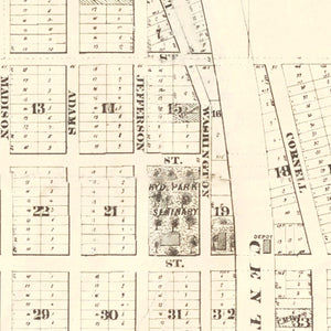 Vintage Hyde Park Chicago Map 1870