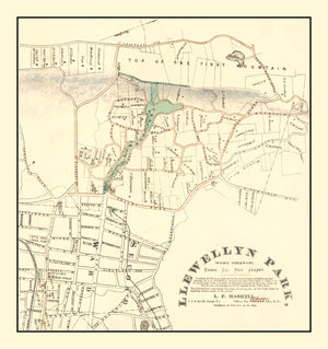Vintage Llewellyn Park West Orange NJ Map 1870