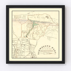 Vintage Llewellyn Park West Orange NJ Map 1870