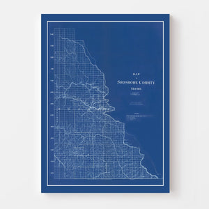 Vintage Map of Shoshone County, Idaho 1907