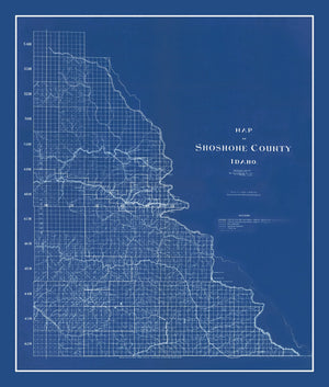 Vintage Map of Shoshone County, Idaho 1907