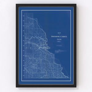 Vintage Map of Shoshone County, Idaho 1907