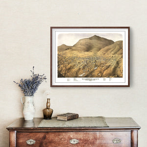 Vintage Map of Virginia City, Nevada 1875