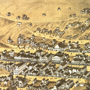 Vintage Map of Virginia City, Nevada 1875