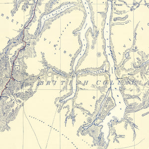 Vintage Map of Atlin Mining District, 1899