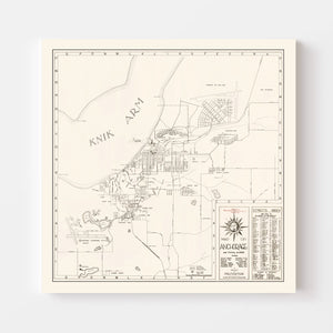 Vintage Map of Anchorage, Alaska 1951