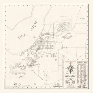 Vintage Map of Anchorage, Alaska 1951
