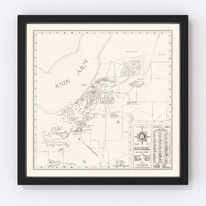 Vintage Map of Anchorage, Alaska 1951