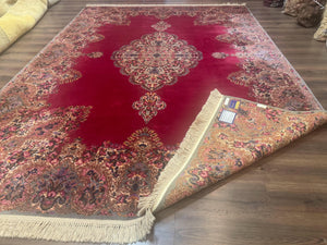 Karastan Rug 8.8 x12 Red Kirman #762, Original 700 Series, Vintage Karastan Carpet, Discontinued Karastan Rug, Karastan Wool Area Rug