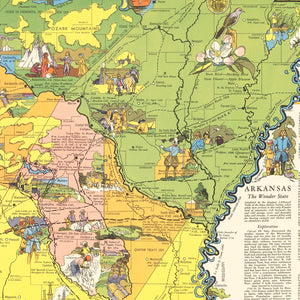 Vintage Map of Arkansas 1941
