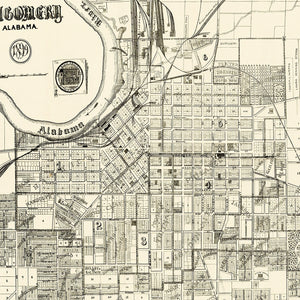 Vintage Map of Montgomery, Alabama 1899