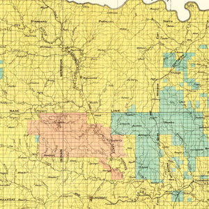 Vintage Map of Chickasaw Nation, Indian Territory, 1900