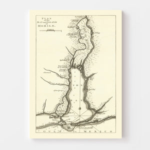Vintage Map of Mobile, Alabama 1763