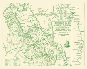 Vintage Map of Mammoth Lakes, 1930