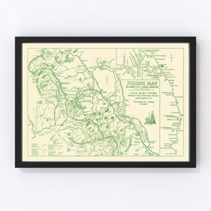 Vintage Map of Mammoth Lakes, 1930