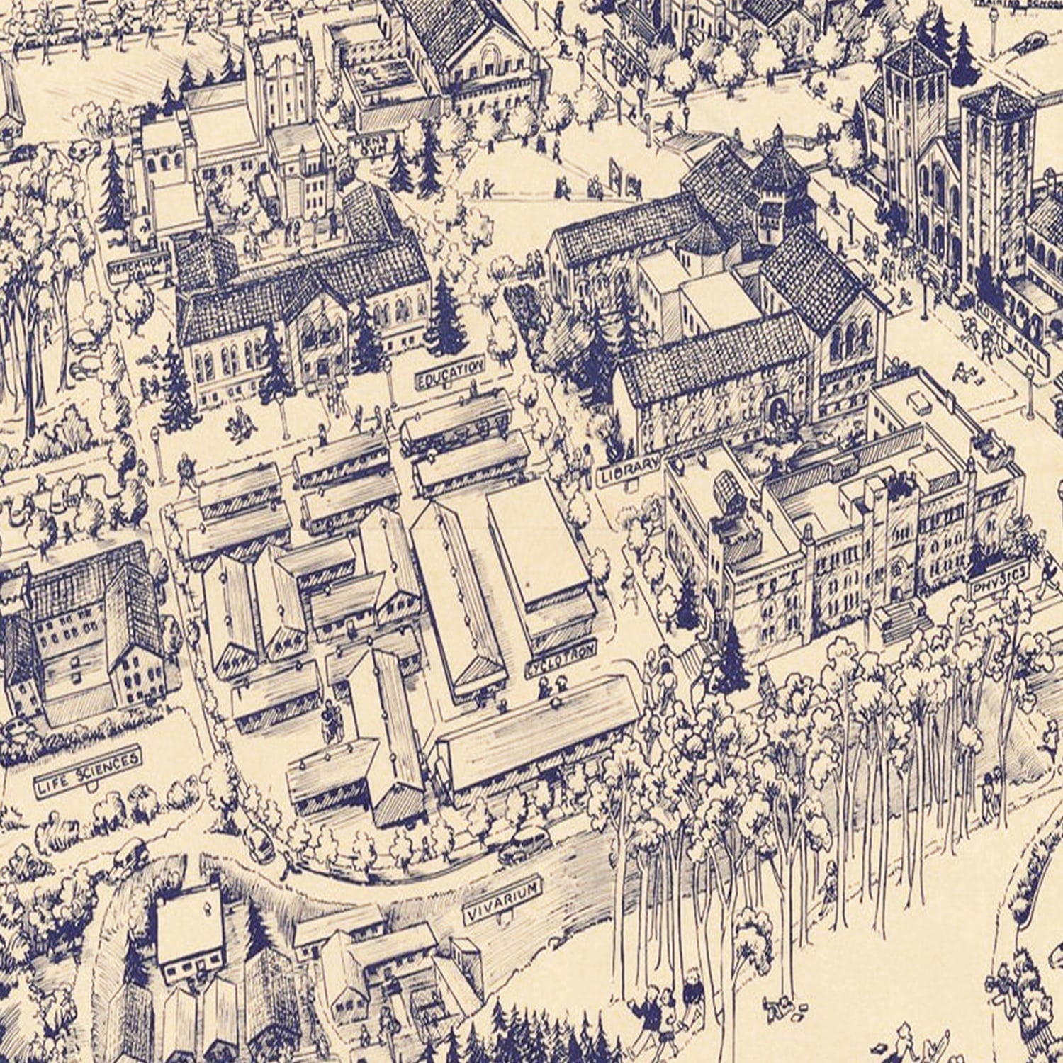 Vintage Map of University of California Los Angeles, 1930