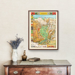 Vintage Map of Yosemite National Park 1931