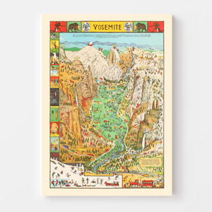 Vintage Map of Yosemite National Park 1931