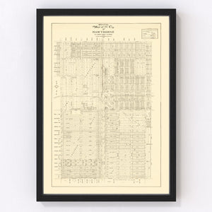 Vintage Map of Hawthorne, California 1932