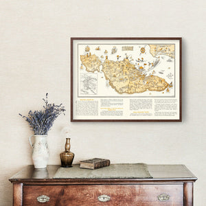 Vintage Map of Catalina Island, 1933