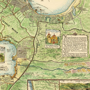 Vintage Map of Monterey, California 1933