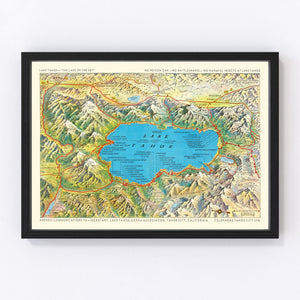 Vintage Map of Lake Tahoe, 1935