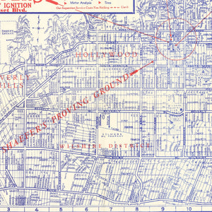 Vintage Map of Hollywood, California 1935