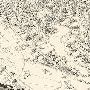 Vintage Map of Toluca Lake Lakeside Golf Club, 1936