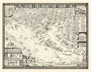 Vintage Map of Toluca Lake Lakeside Golf Club, 1936