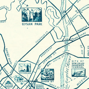 Vintage Map of Hollywood, California 1937