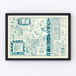Vintage Map of Hollywood, California 1937