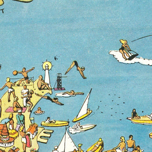 Vintage Pictorial Map of Lake Arrowhead, CA 1938