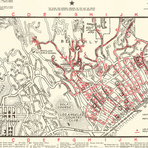 Vintage Map of Beverly Hills, California 1938