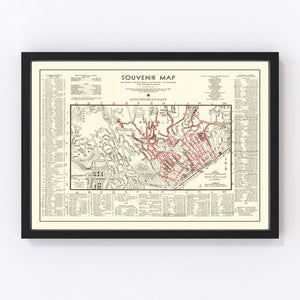 Vintage Map of Beverly Hills, California 1938