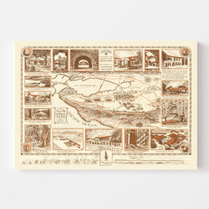 Vintage Map of Palo Alto, California 1940