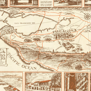 Vintage Map of Palo Alto, California 1940
