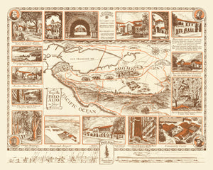 Vintage Map of Palo Alto, California 1940