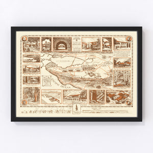 Vintage Map of Palo Alto, California 1940