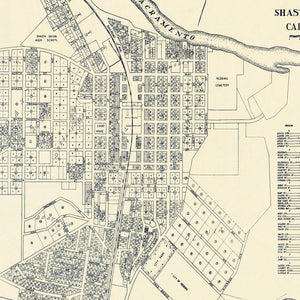 Vintage Map of Redding, California 1920
