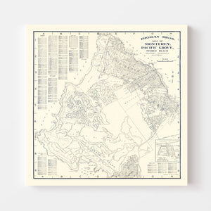 Vintage Map of Monterey, California 1920
