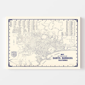 Vintage Map of Santa Barbara, California 1920