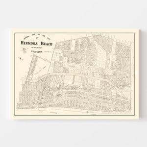Vintage Map of Hermosa Beach, California 1922