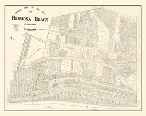 Vintage Map of Hermosa Beach, California 1922