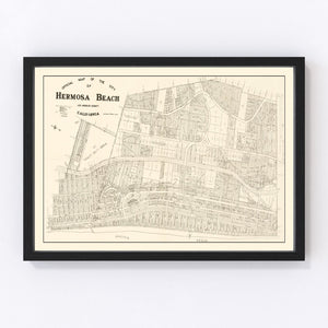 Vintage Map of Hermosa Beach, California 1922