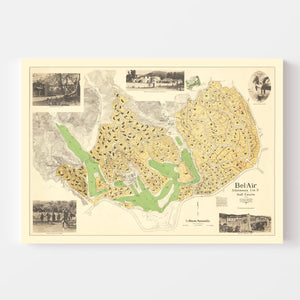 Vintage Map of Bel-Air, 1923
