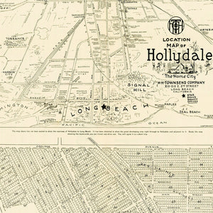 Vintage Map of Hollydale, California 1923