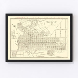 Vintage Map of Palo Alto, California 1924