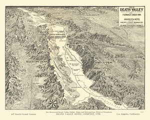 Vintage Map of Death Valley 1929