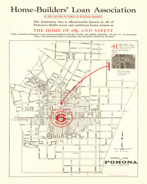 Vintage Map of Pomona, California 1926