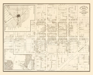 Vintage Map of San Francisco's China Town, California 1929